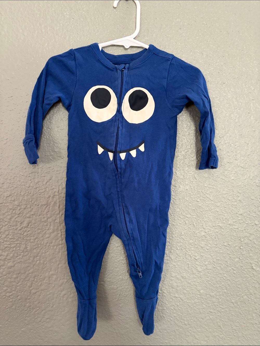 Blue Monster Footed One-Piece Pajamas - Kids